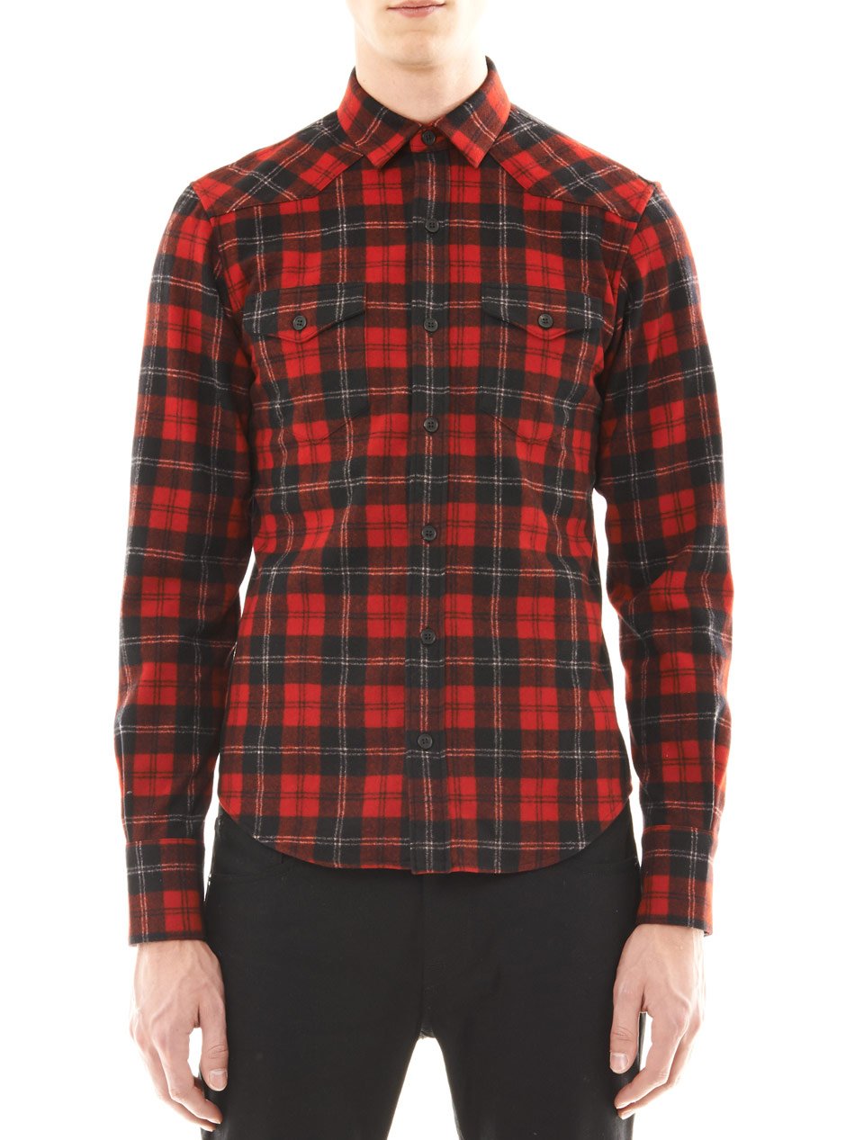 red black check shirt for mens