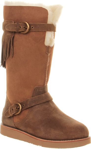 Ugg Dauphine Mid Heel Calf Boot in Brown (chestnut) | Lyst