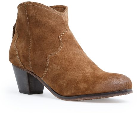 Mango Cowboy Suede Ankle Boot in Brown (Leather) | Lyst