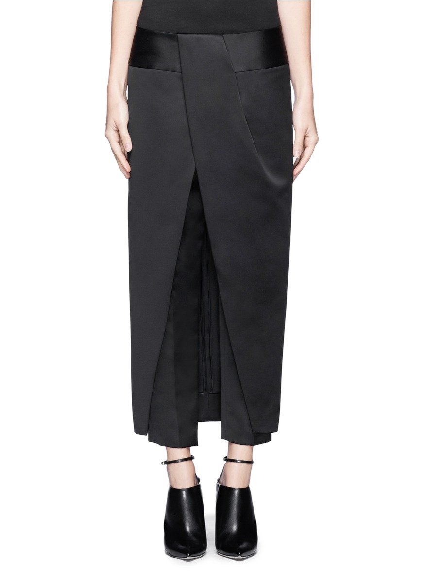 Lyst - Alexander Wang Pleated Front Skirt Pants in Black