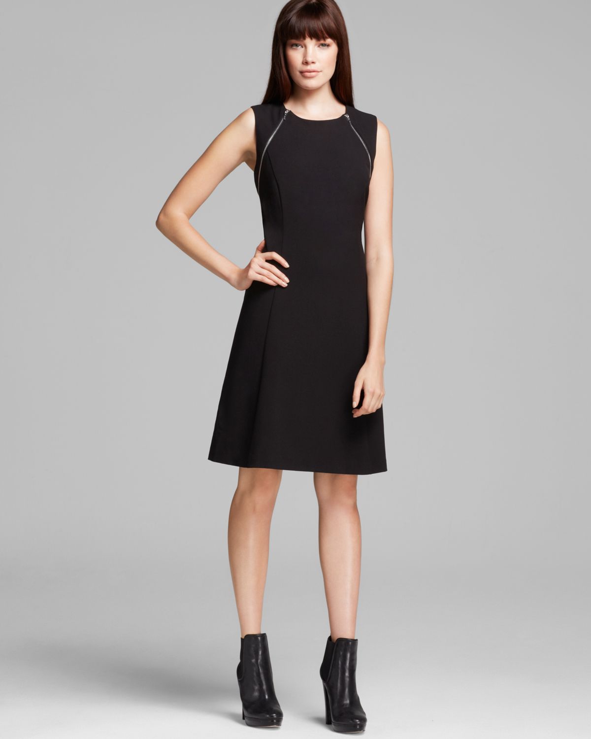 calvin klein black dress sleeveless