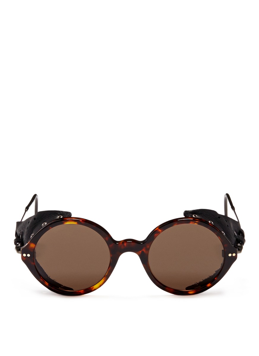 Lyst - Giorgio Armani Blinker Side Piece Tortoise Sunglasses in Brown ...