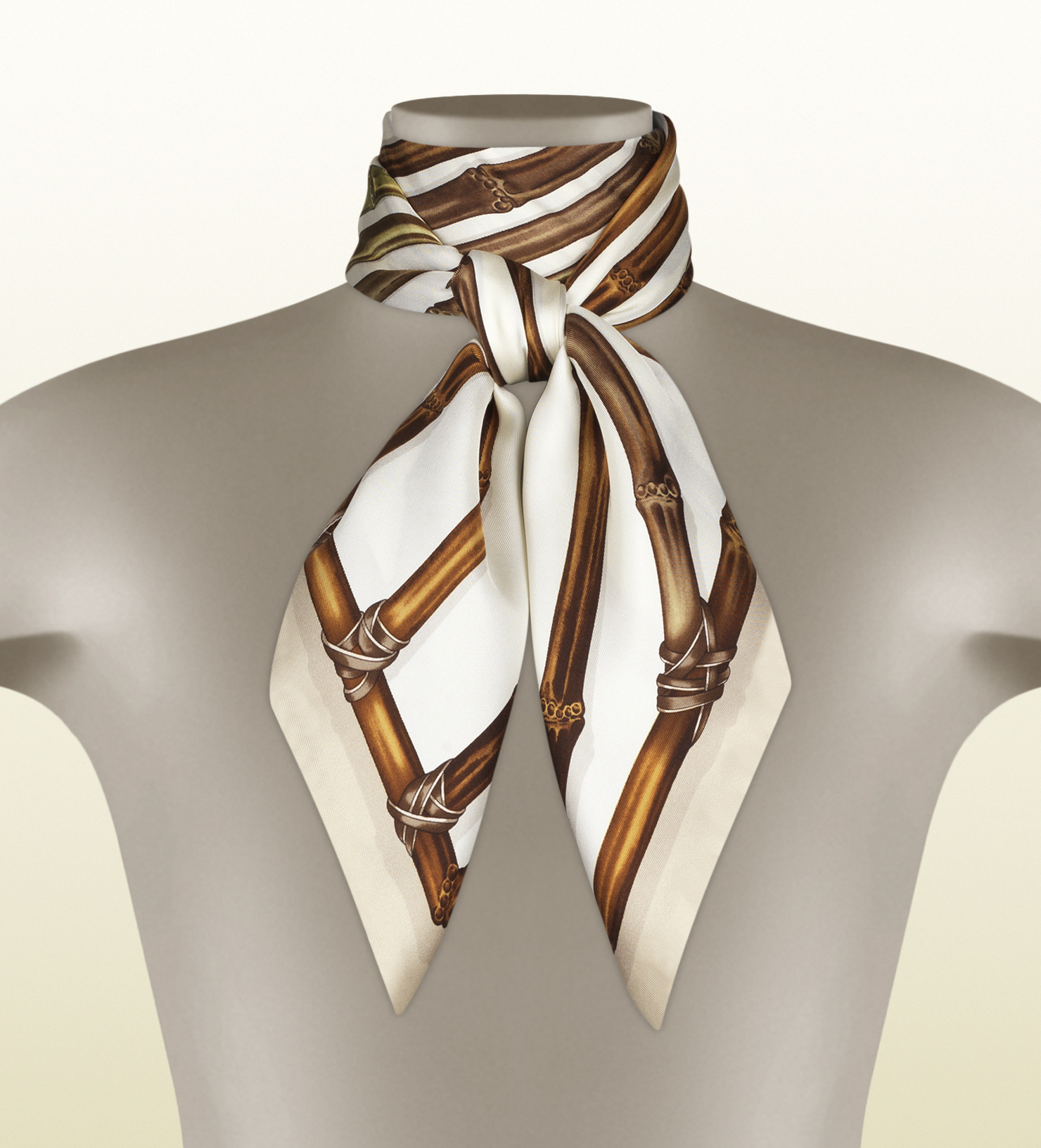 Lyst Gucci Bamboo Print Silk Scarf in Brown for Men