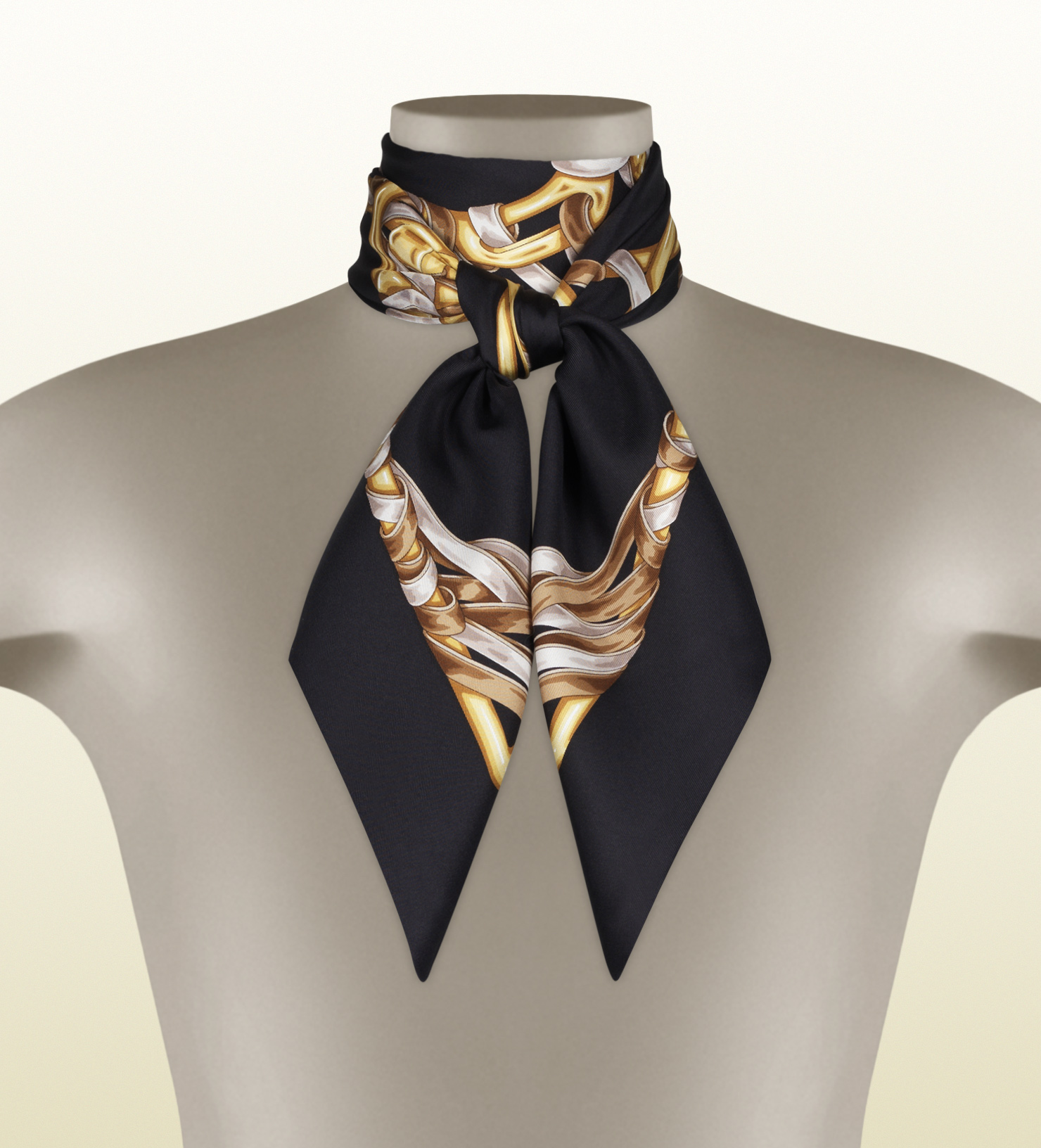 Gucci Iconic Print Silk Scarf in Metallic | Lyst