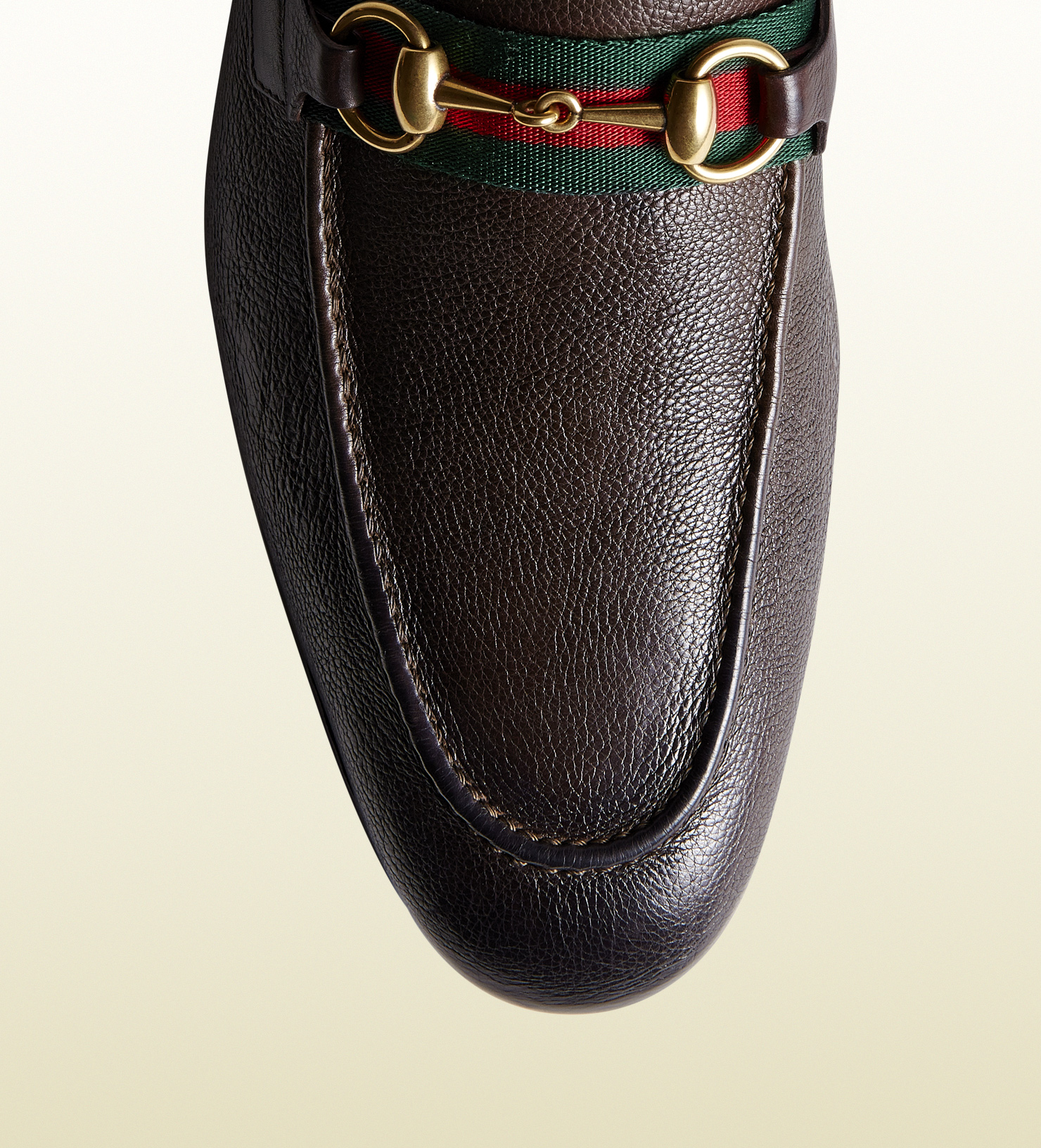 gucci leather horsebit loafer with web