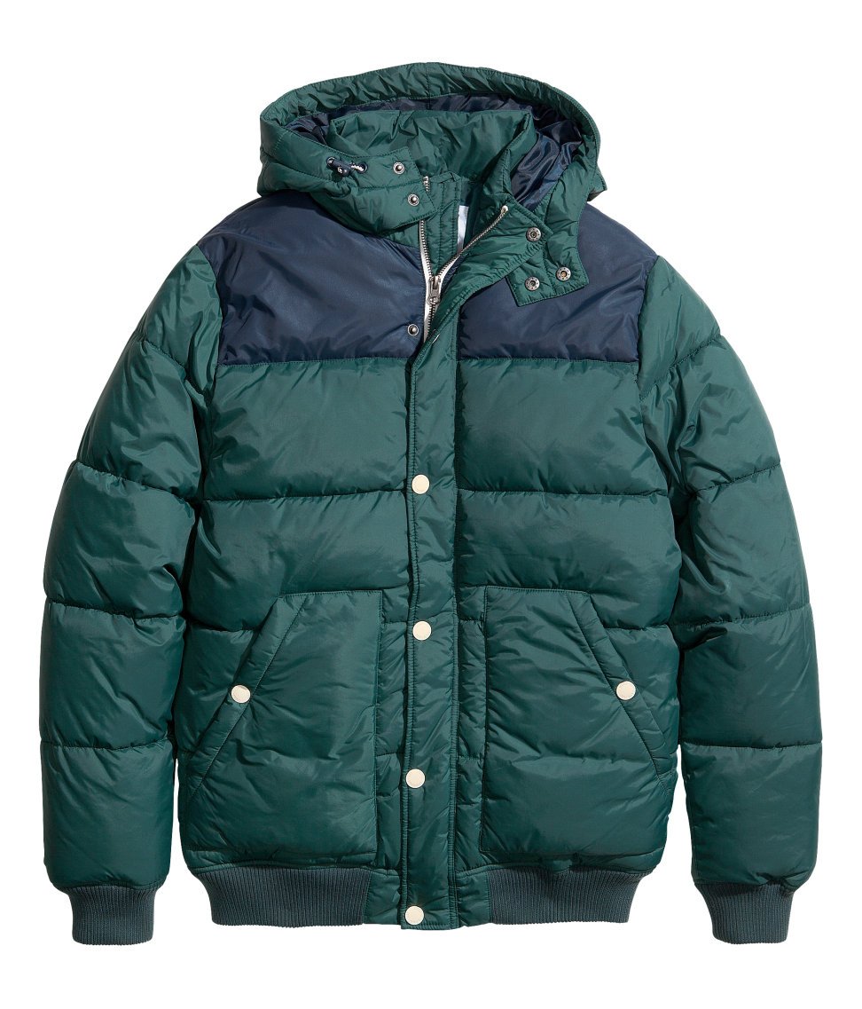 Lyst - H&M Padded Jacket in Green for Men
