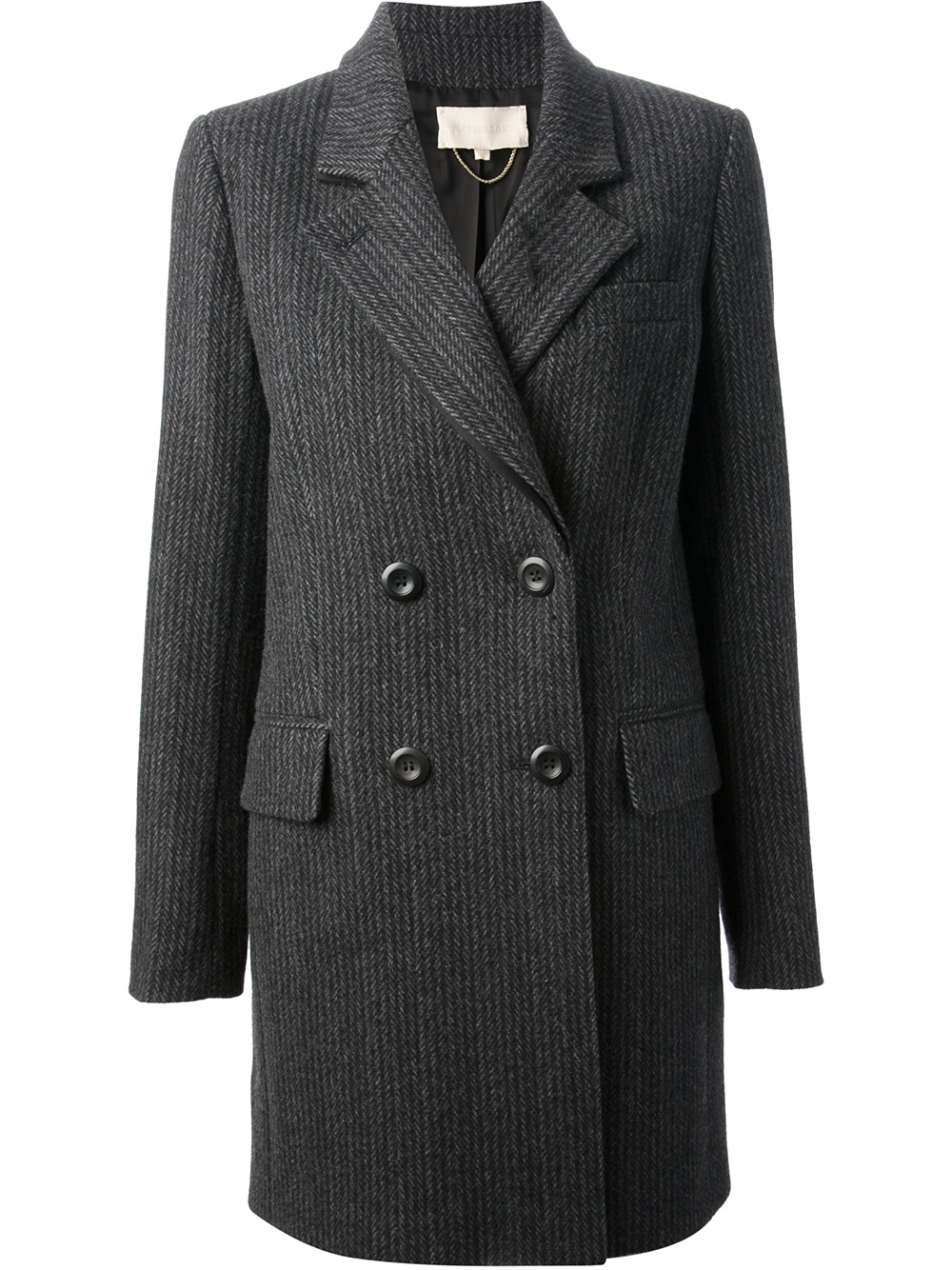 Vanessa bruno Stripe Coat in Black | Lyst