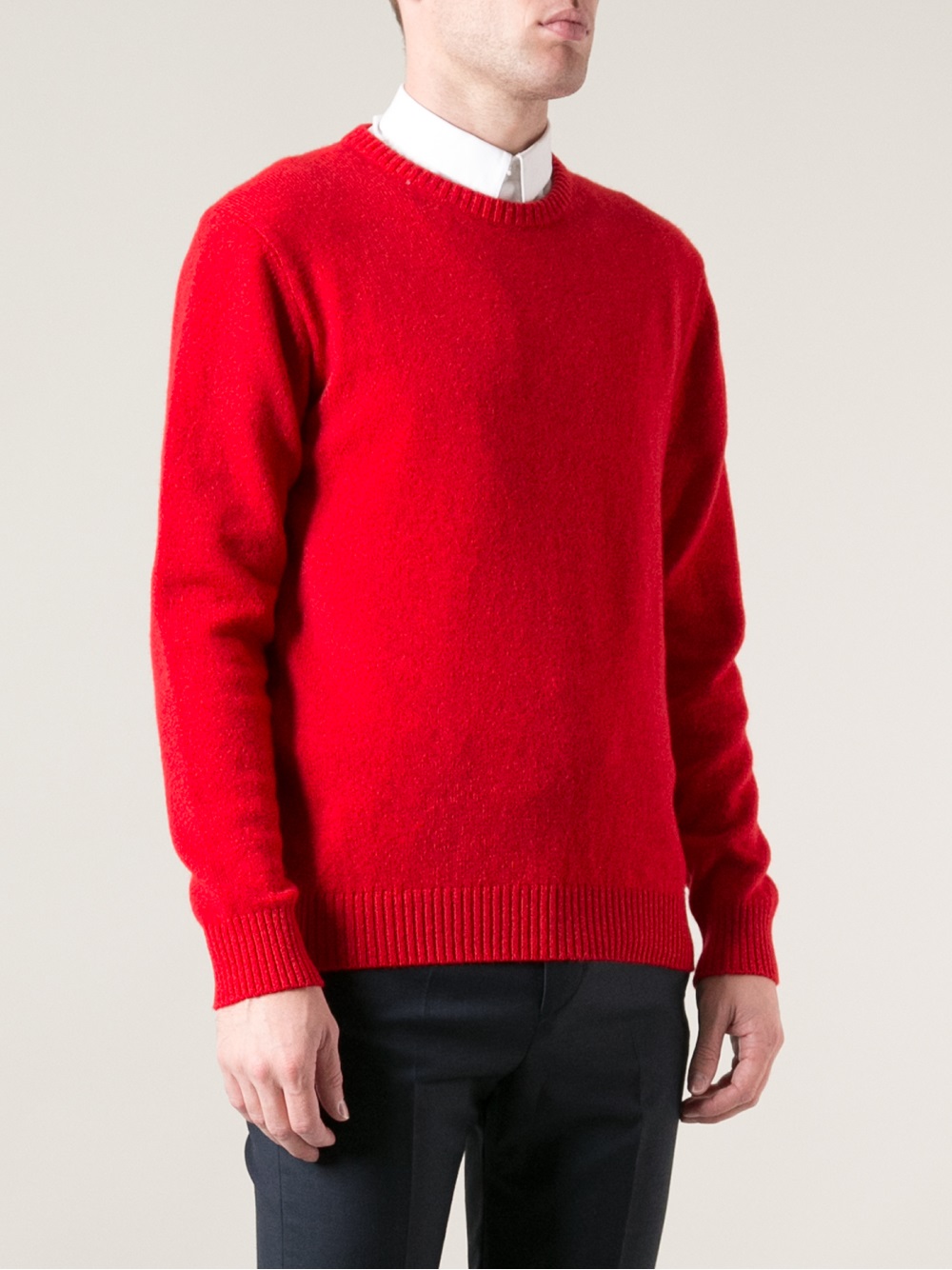 Ami Crew Neck Sweater in Red for Men | Lyst