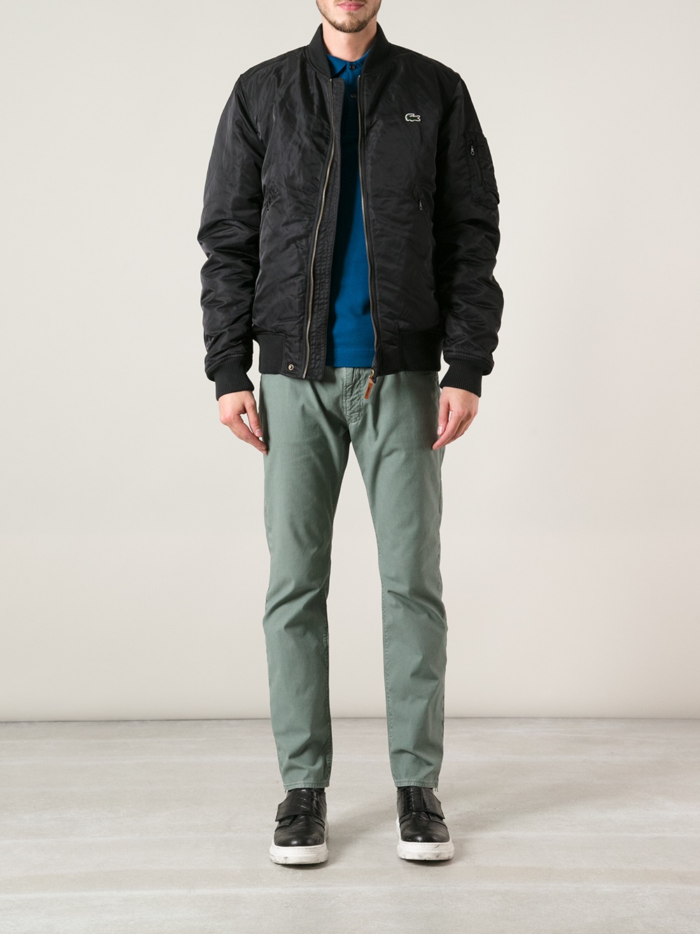 Lyst - Lacoste L!Ive Bomber Jacket in Black for Men