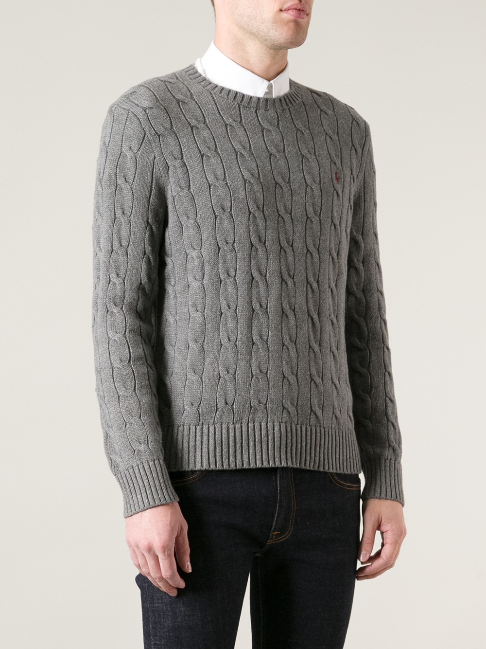 Lyst - Polo ralph lauren Cable Knit Sweater in Gray for Men