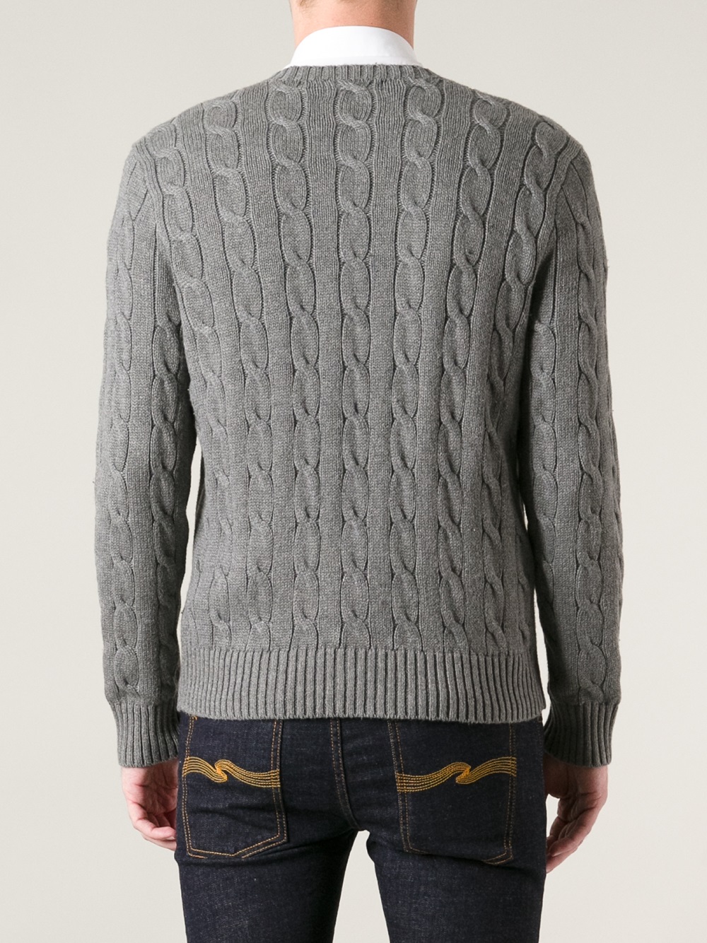 Lyst - Polo Ralph Lauren Cable Knit Sweater in Gray for Men