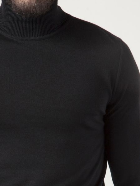 Thamanyah Mock Neck Tunic Sweater in Black for Men | Lyst