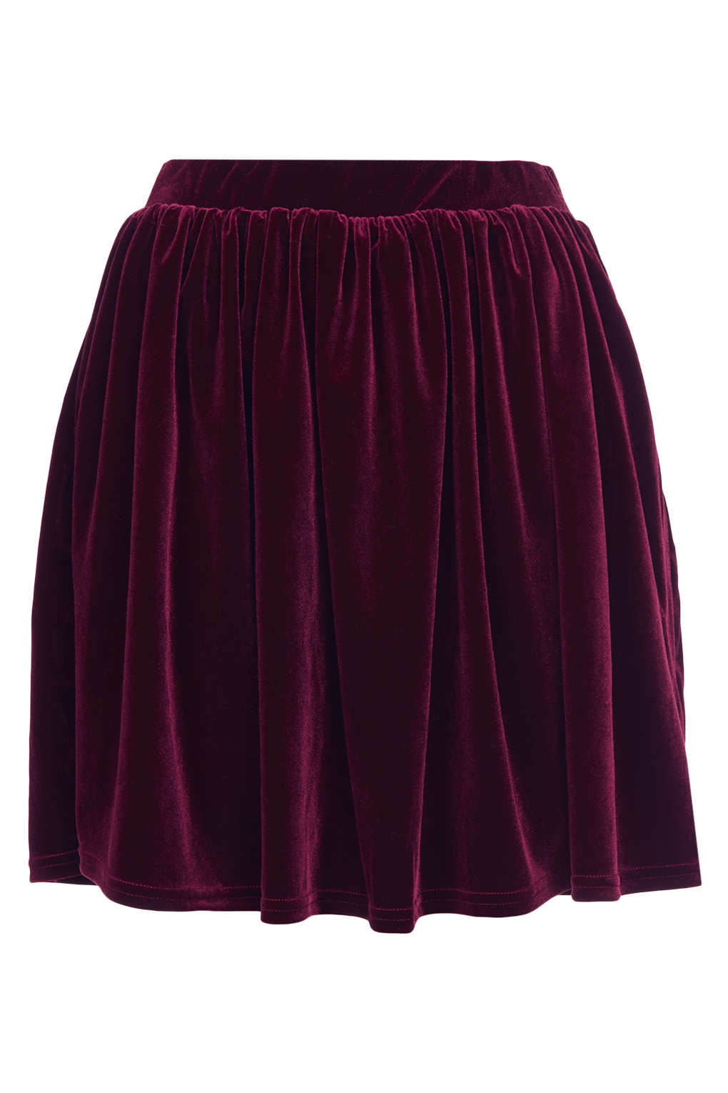 Lyst - Topshop Burgundy Velvet Skater Skirt in Purple