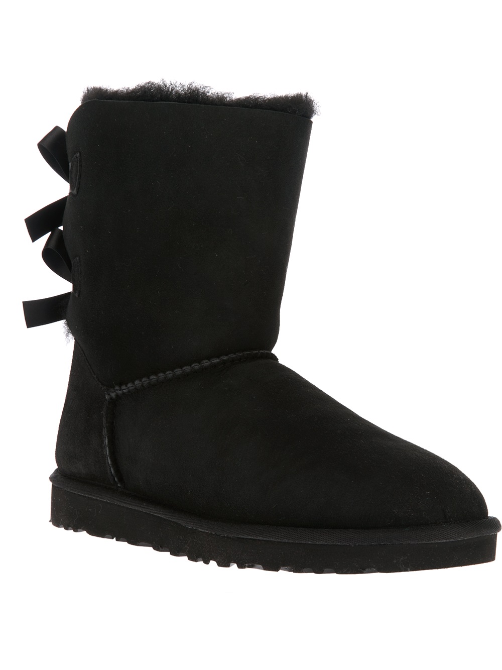 Ugg Ribbon-back Boots in Black | Lyst