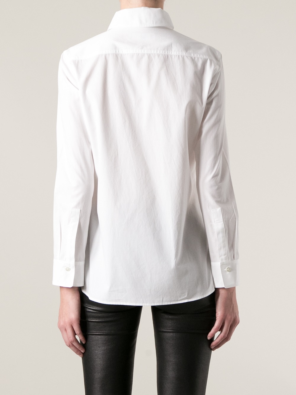 Lyst - Y'S Yohji Yamamoto High Collar Blouse in White