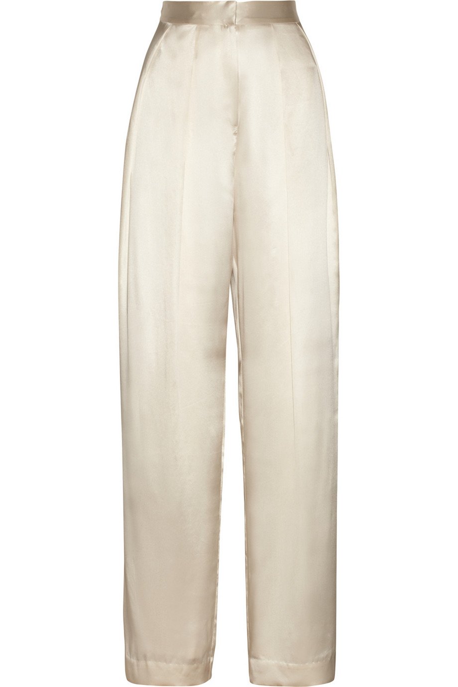Lyst - By Malene Birger Cosyna High-waisted Silk-satin Pants in Natural