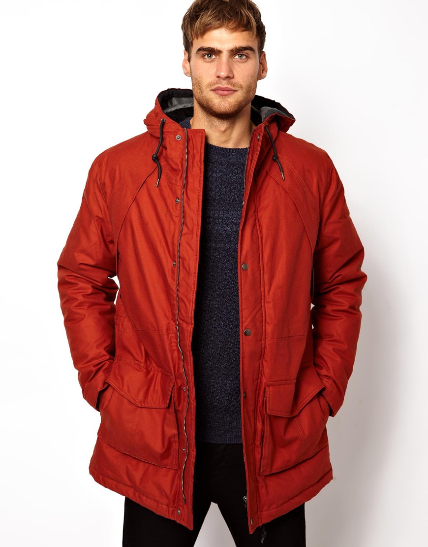 Lyst - Ktz Selected Down Parka Jacket in Red for Men