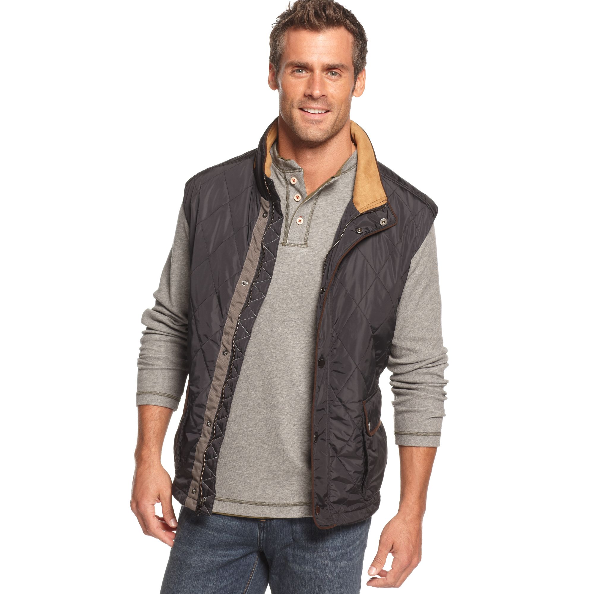 Lyst - Tommy Bahama Quilted Nylon Vest in Gray for Men