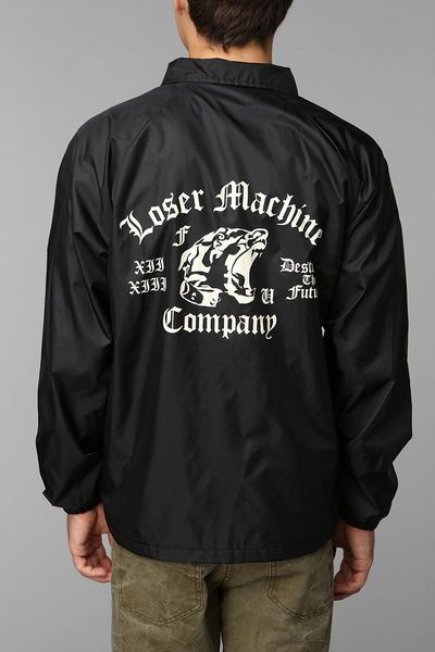 Urban Outfitters Loser Machine Attack Coaches Jacket in Black for Men ...