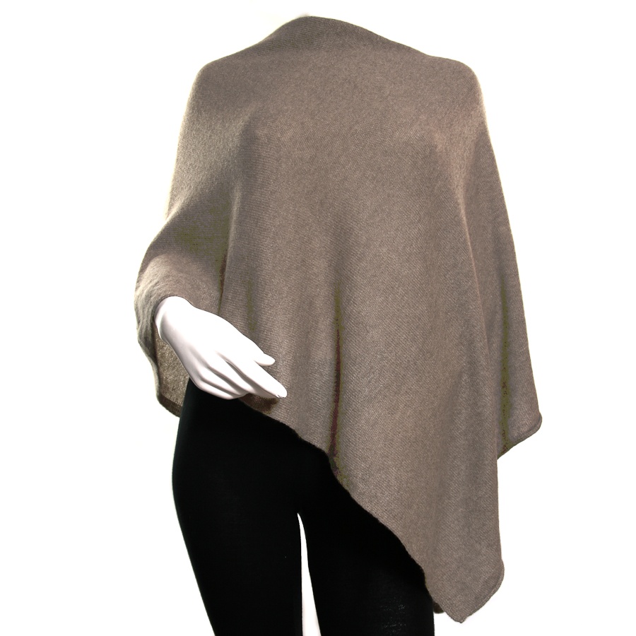 Black.co.uk Light Brown Knitted Cashmere Poncho in Brown | Lyst