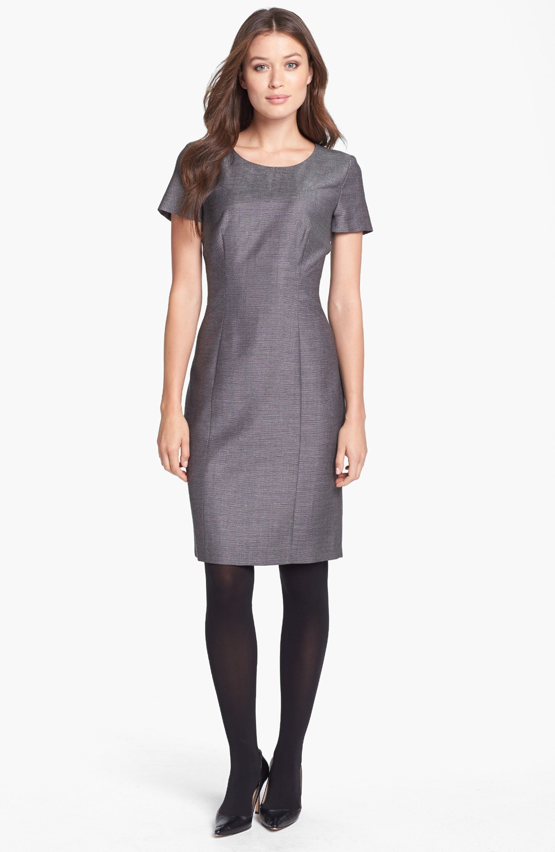 Boss By Hugo Boss Dimoren Sheath Dress in Gray (Silver Fantasy) | Lyst