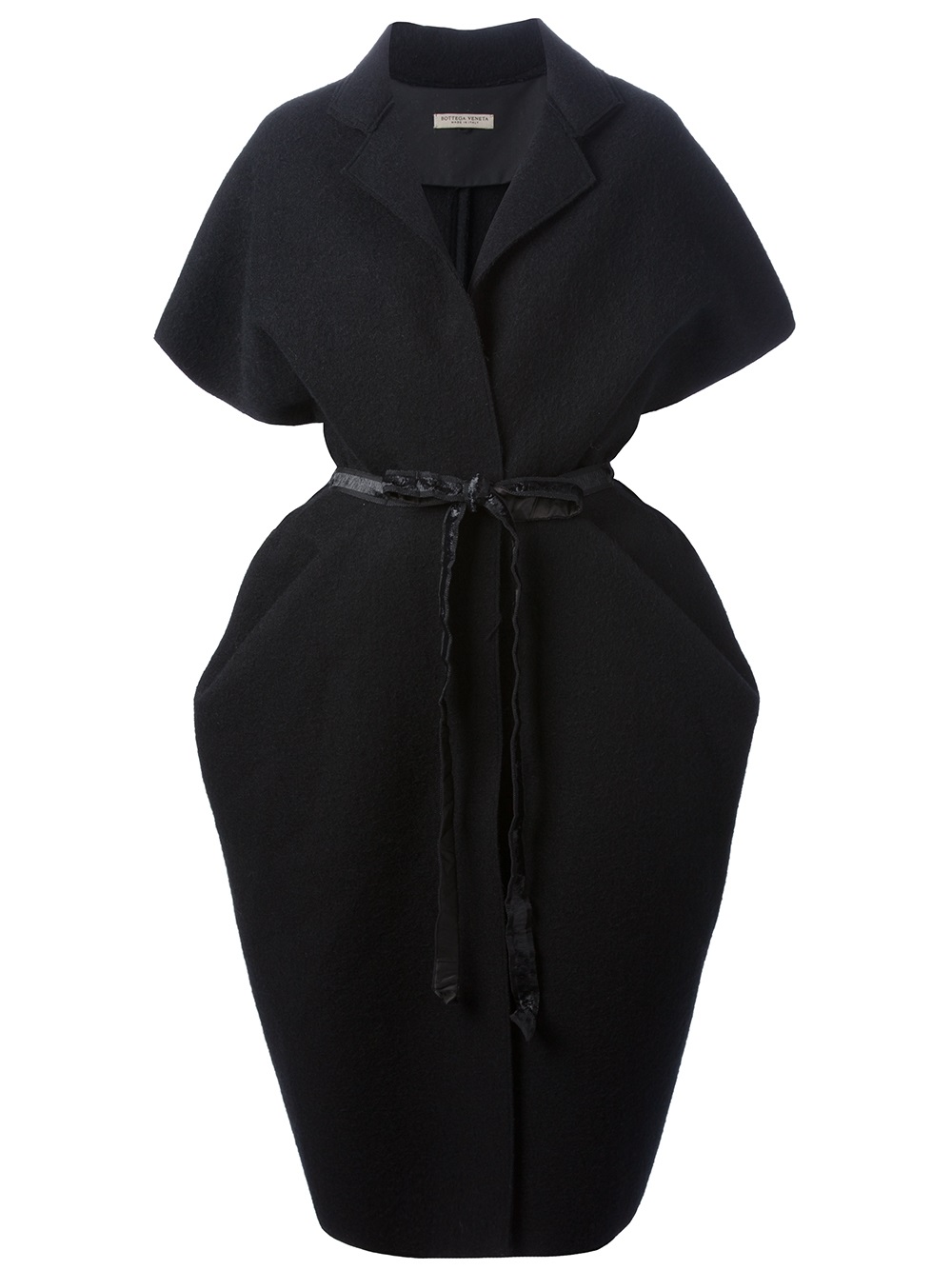 Bottega Veneta Voluminous Cocoon Coat in Black | Lyst