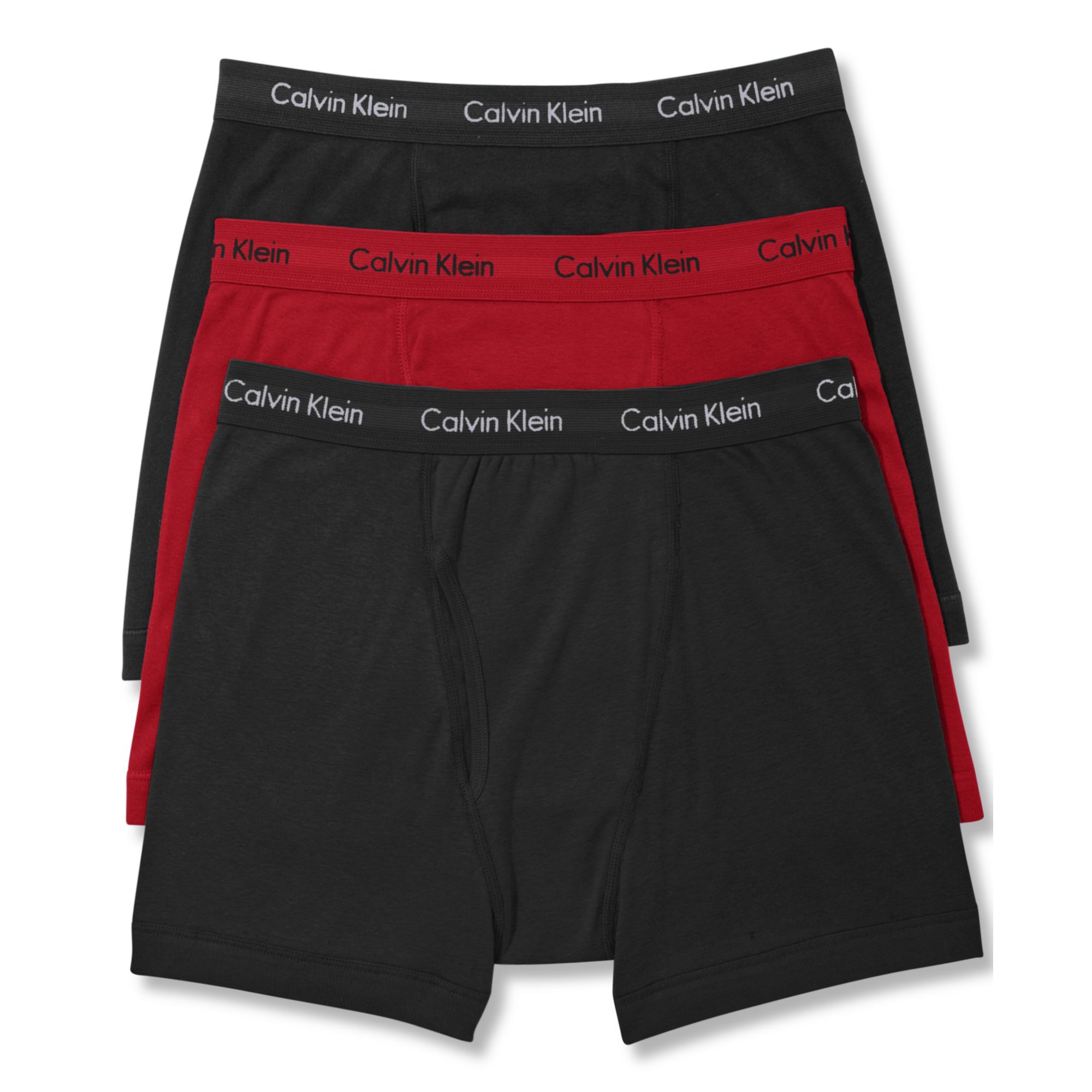 Calvin Klein Celebrity Basic Boxer Brief 3 Pack in Red for Men (Flame ...