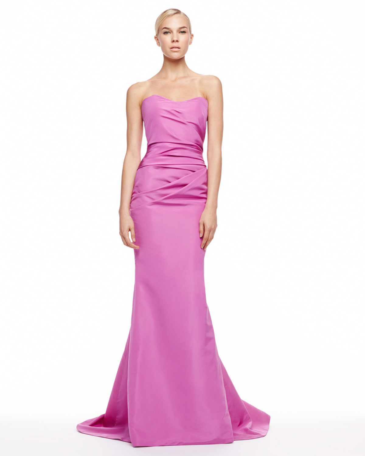 Carolina Herrera Silk Faille Strapless Gown Violet in Pink (VIOLET) | Lyst