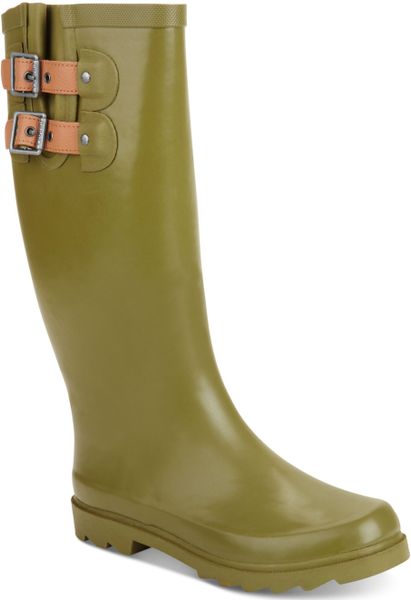 Chooka Top Solid Rain Boots in Green (Olive Green) | Lyst