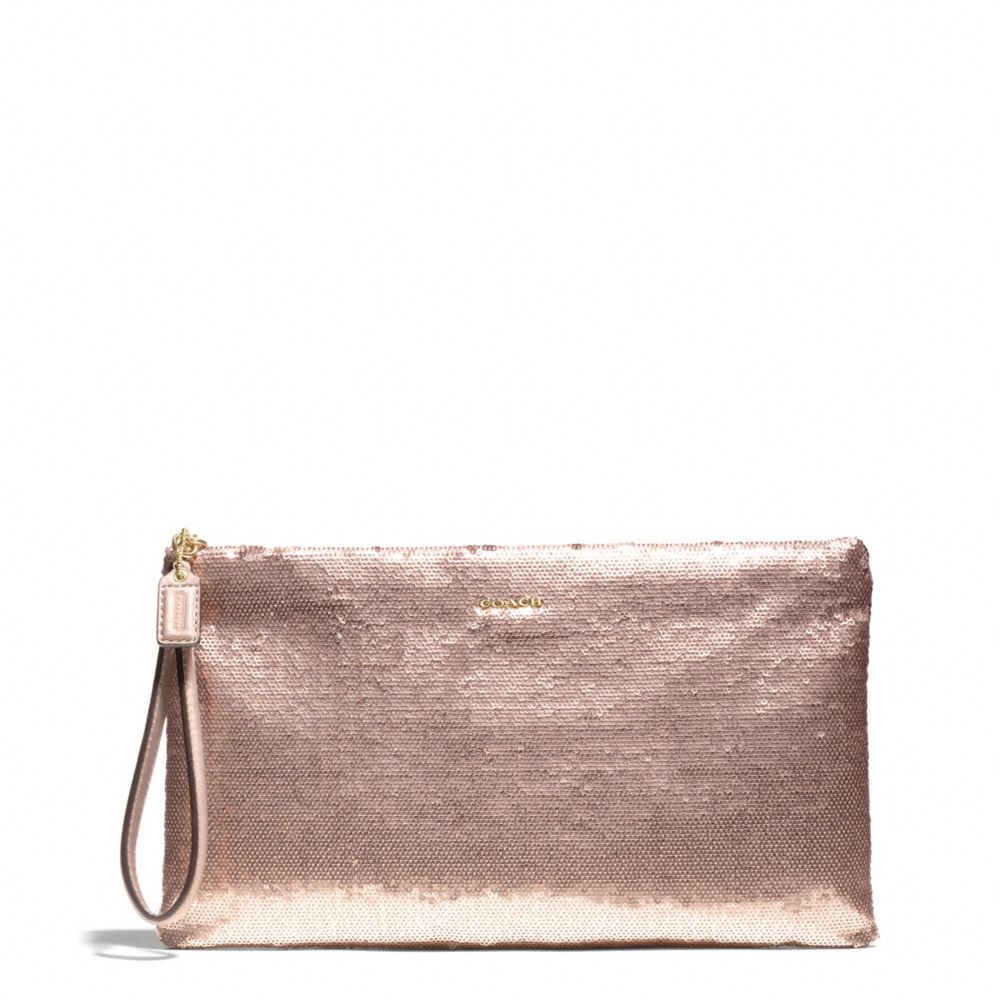 Lyst Coach Madison Zip Clutch in Sequins in Metallic