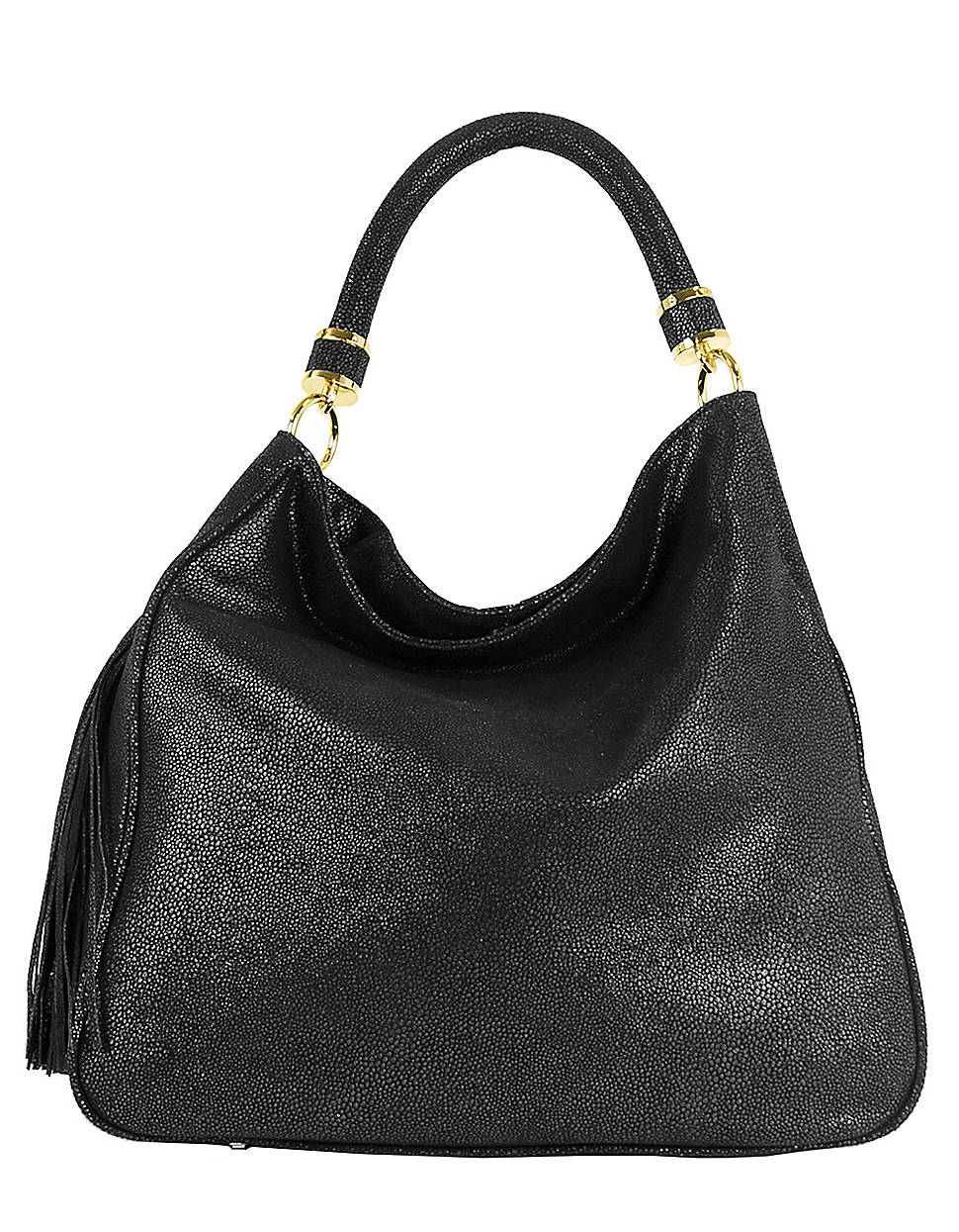 Ivanka Trump Pebbled Leather Hobo Bag in Black | Lyst