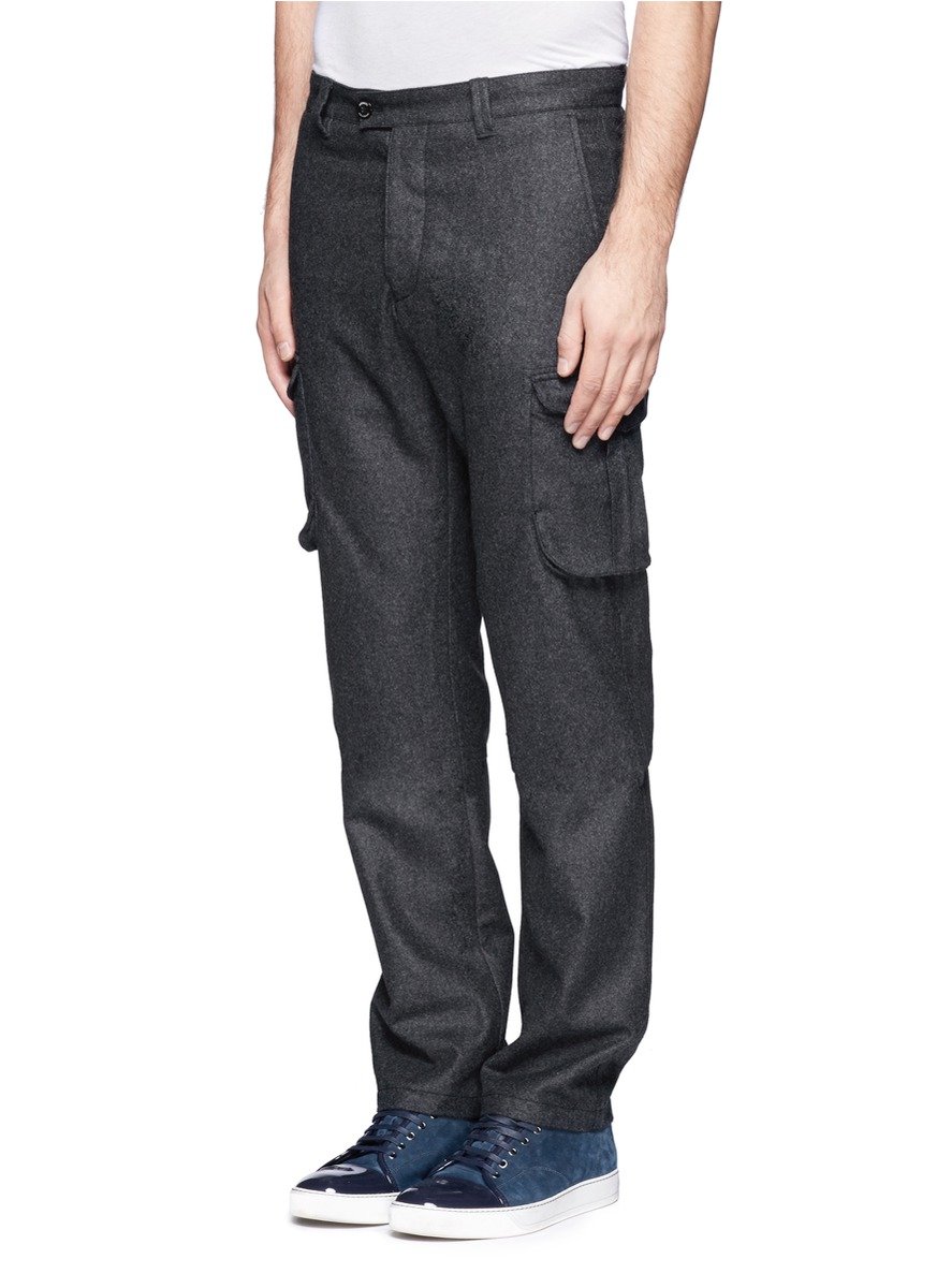 Lyst - Armani Cargo Wool Pants in Gray for Men