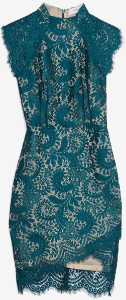 Lover Fitted Lace Dress Teal in Blue (turq-) | Lyst