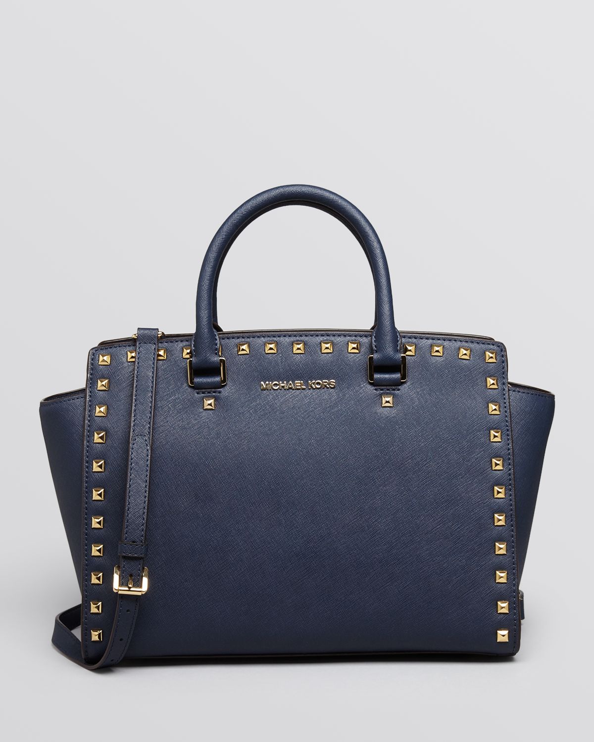 navy blue michael kors satchel