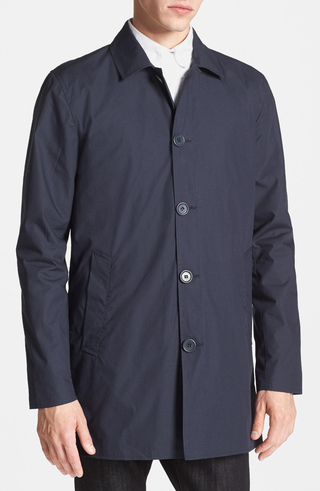 Topman Mac Coat in Blue for Men (Navy) | Lyst