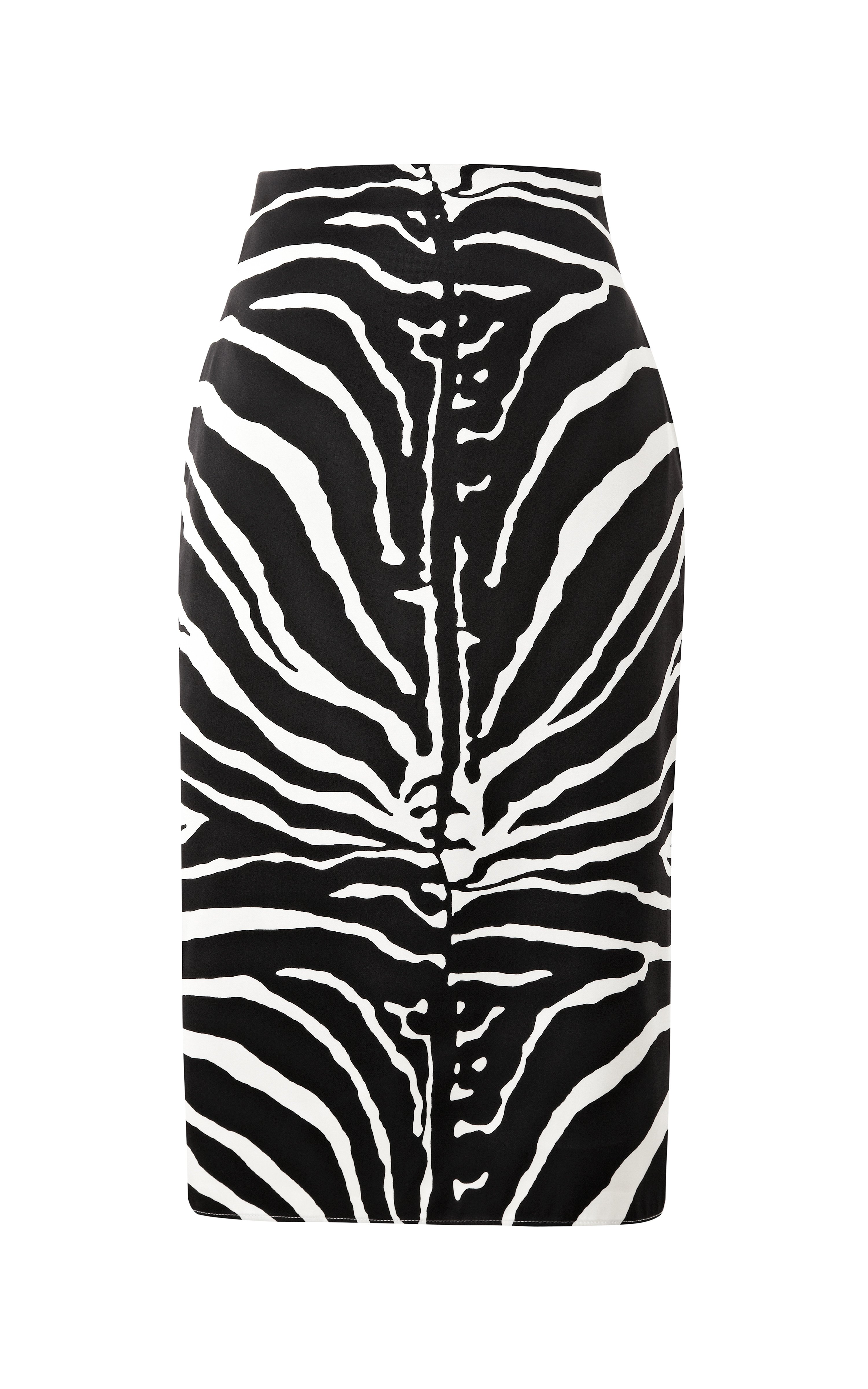 Carven Zebra print Satin Pencil Skirt in Black | Lyst