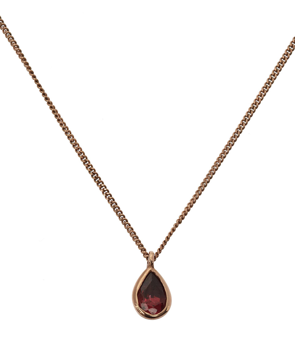 Lyst Dinny Hall Rose Gold Garnet Gem Drop Necklace In Pink Gallery Women S Crescent Moon Necklaces