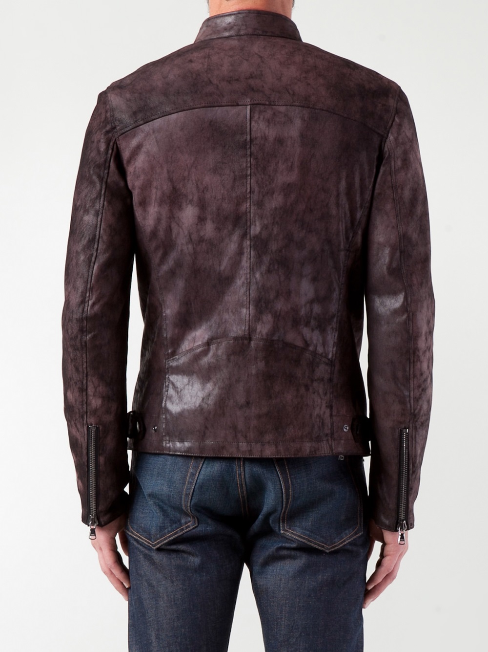 Lyst Drome Leather Jacket in Purple for Men