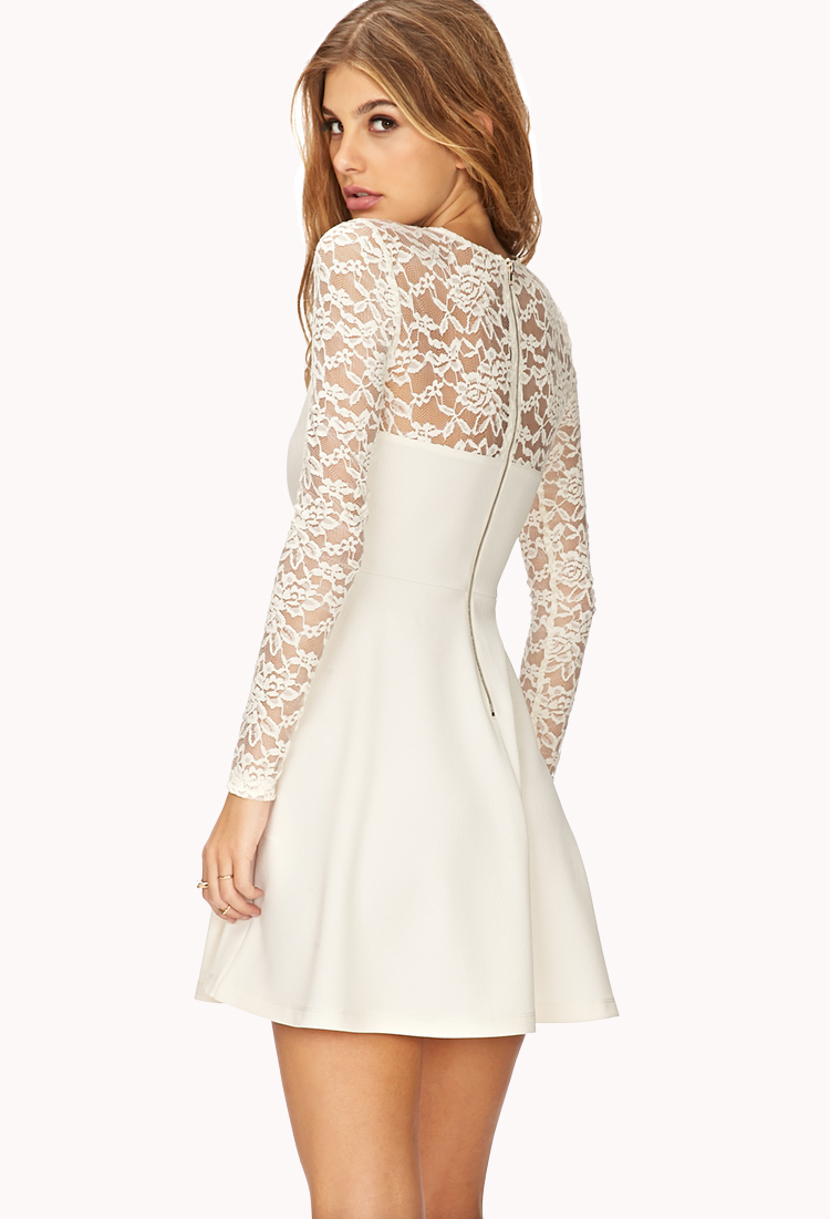 Lyst Forever 21 Twee A Line Dress In White