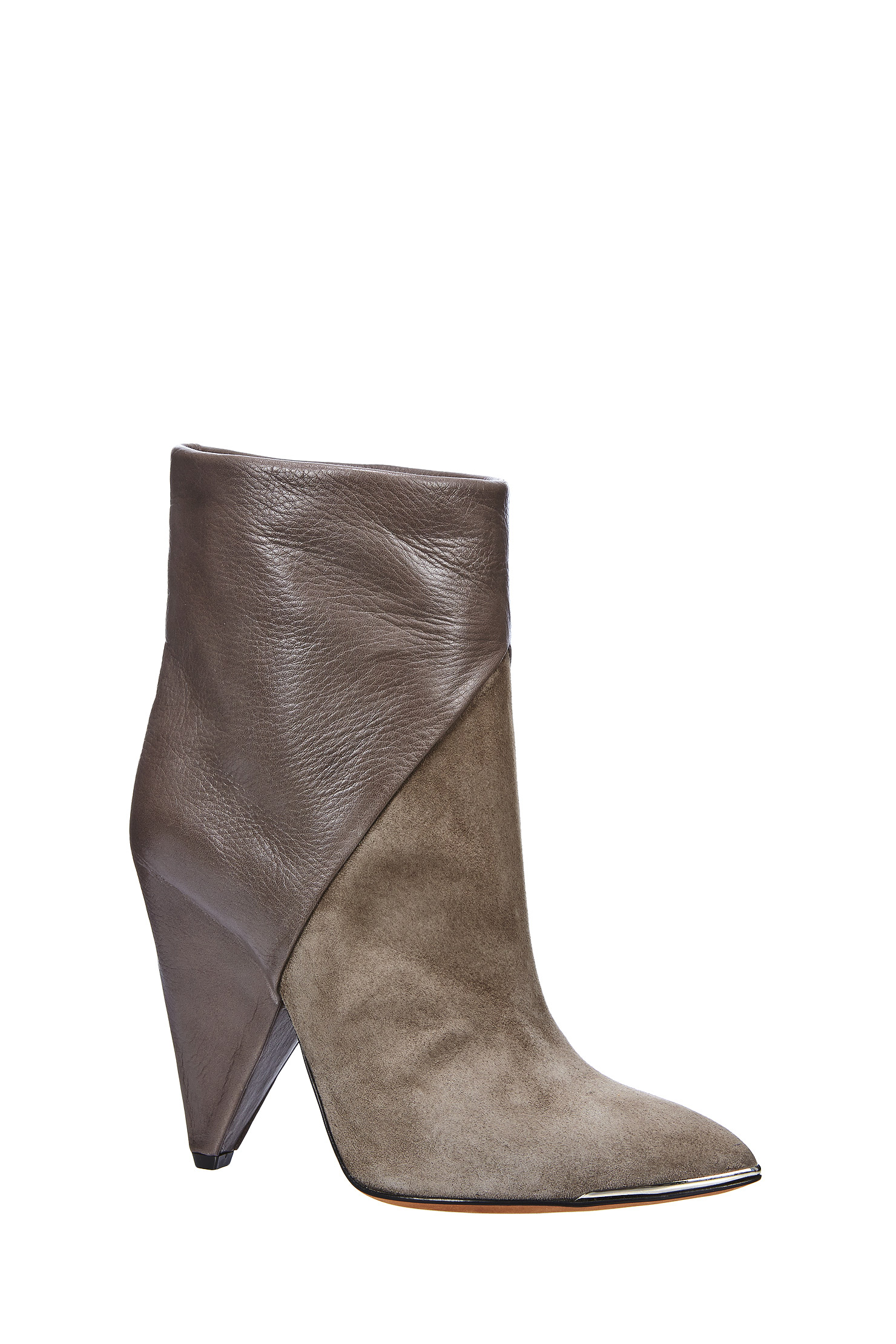 brown and gray boots