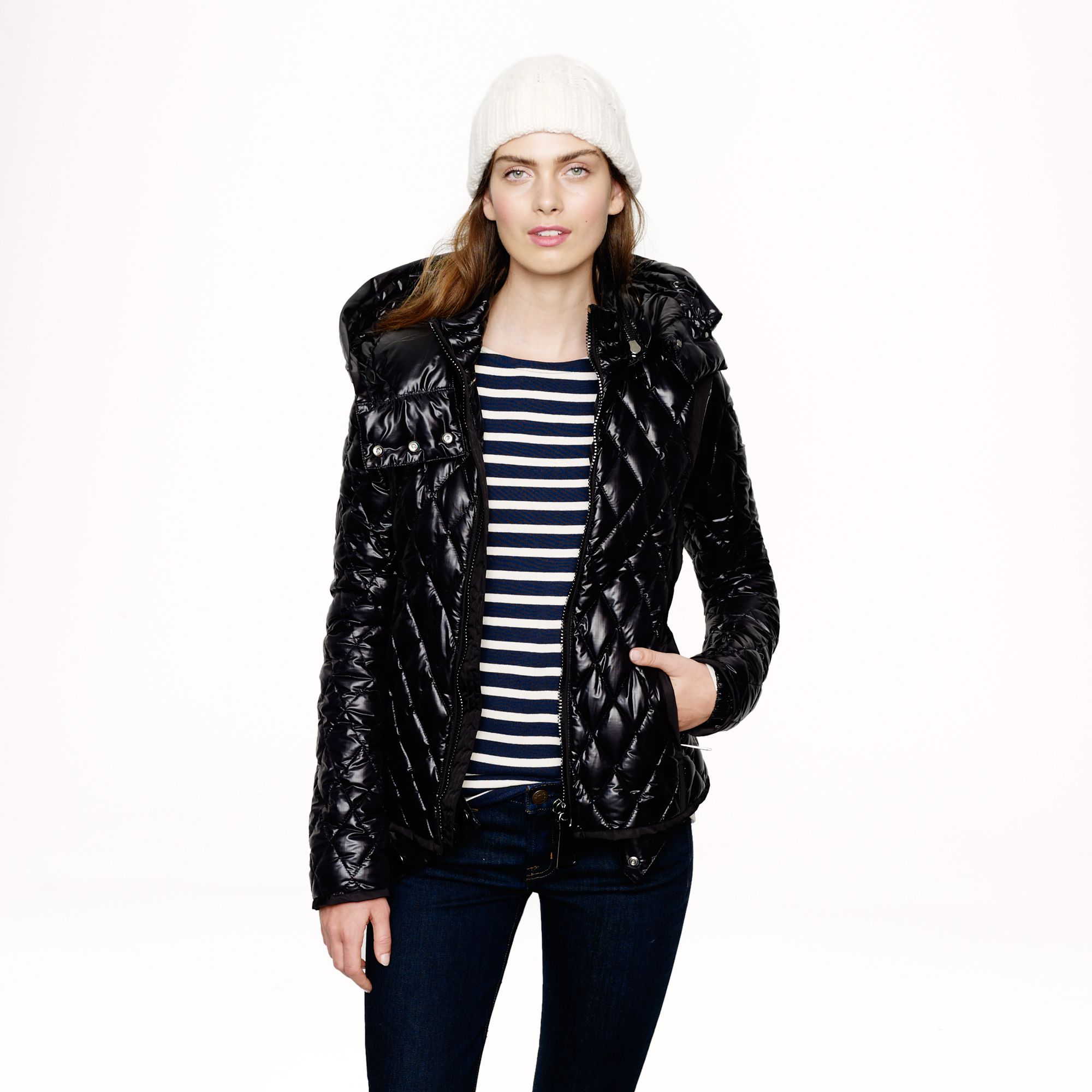 J.crew Authier Quilted Jacket in Black Lyst