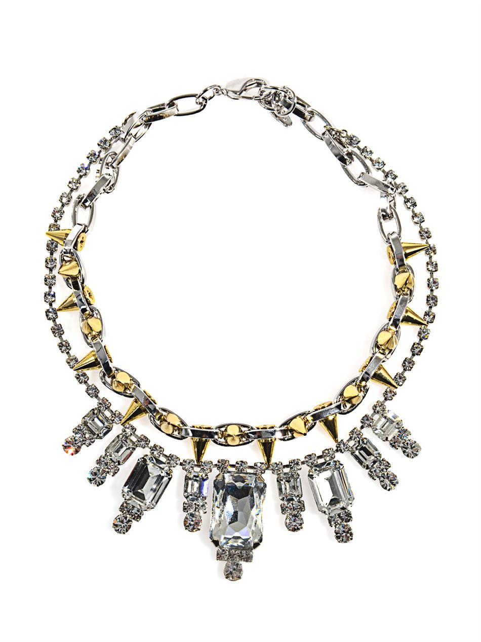 joomi lim silver baroque crystal and spike necklace product 3 14391627 794016497