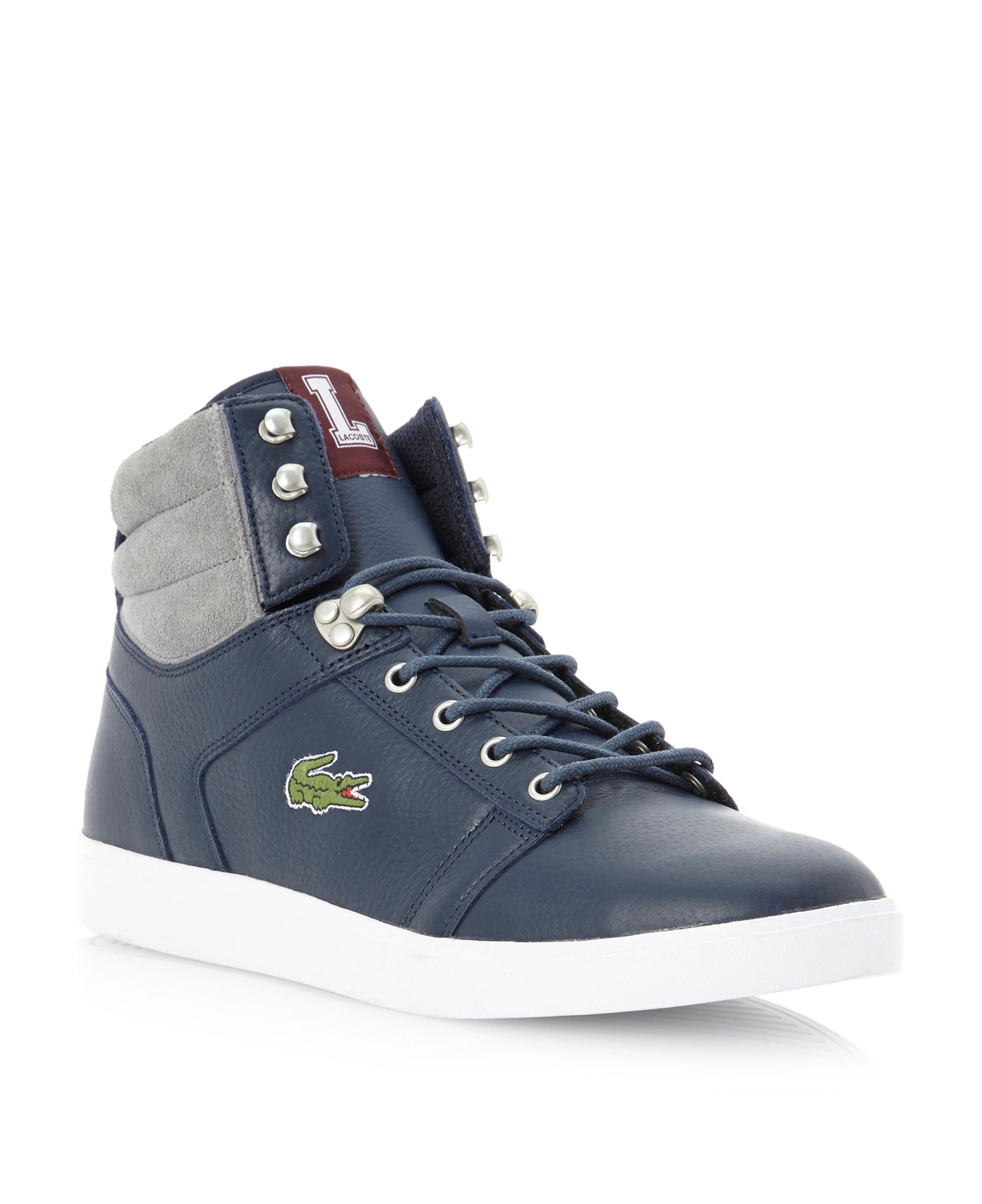 Lacoste Orelle Mcs Padded Collar Hi Top in Blue for Men | Lyst