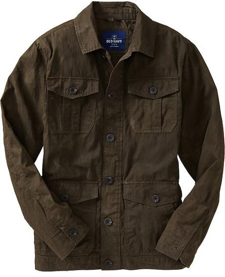 Old Navy Utility Buttonfront Canvas Jackets in Brown for Men (Pencil ...