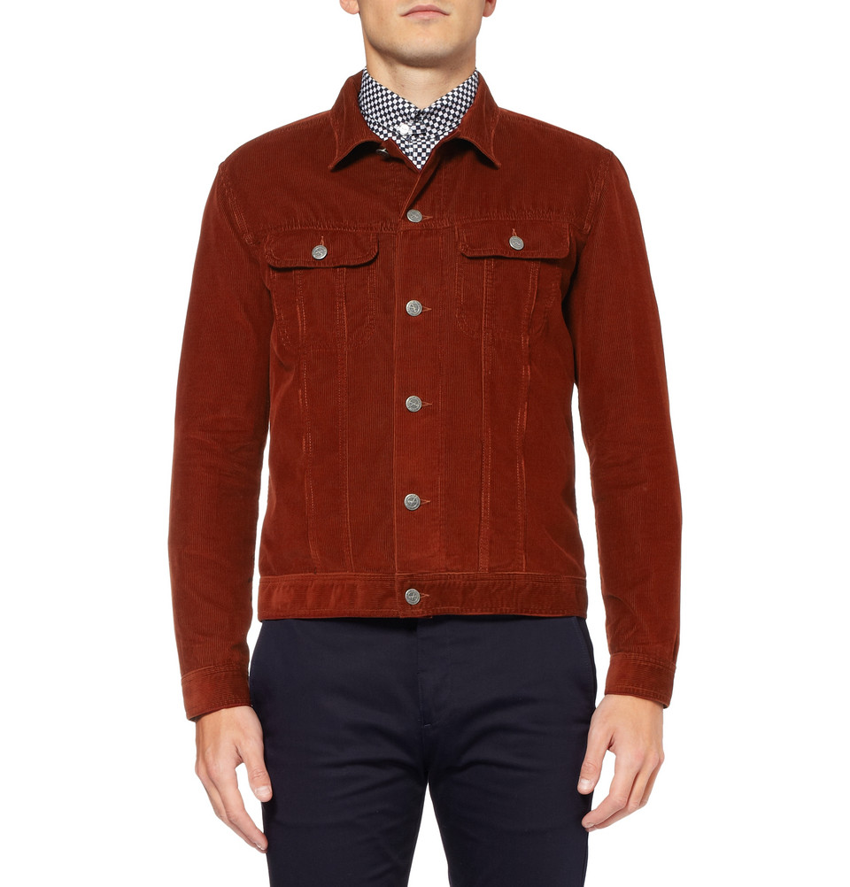 red corduroy overshirt