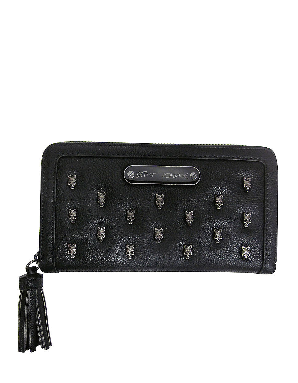 Betsey Johnson Skull Squad Faux Leather Wallet in Black | Lyst