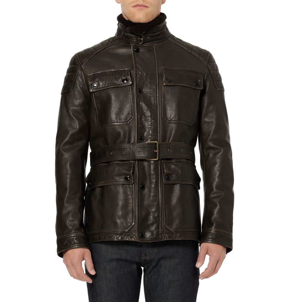 Lyst - Burberry Brit Leather Motorcycle Jacket in Brown for Men