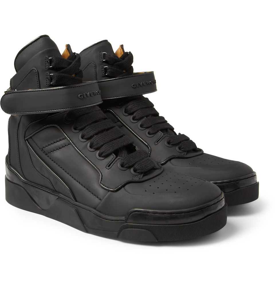 Lyst - Givenchy Metal-Trimmed Leather High Top Sneakers in Black for Men