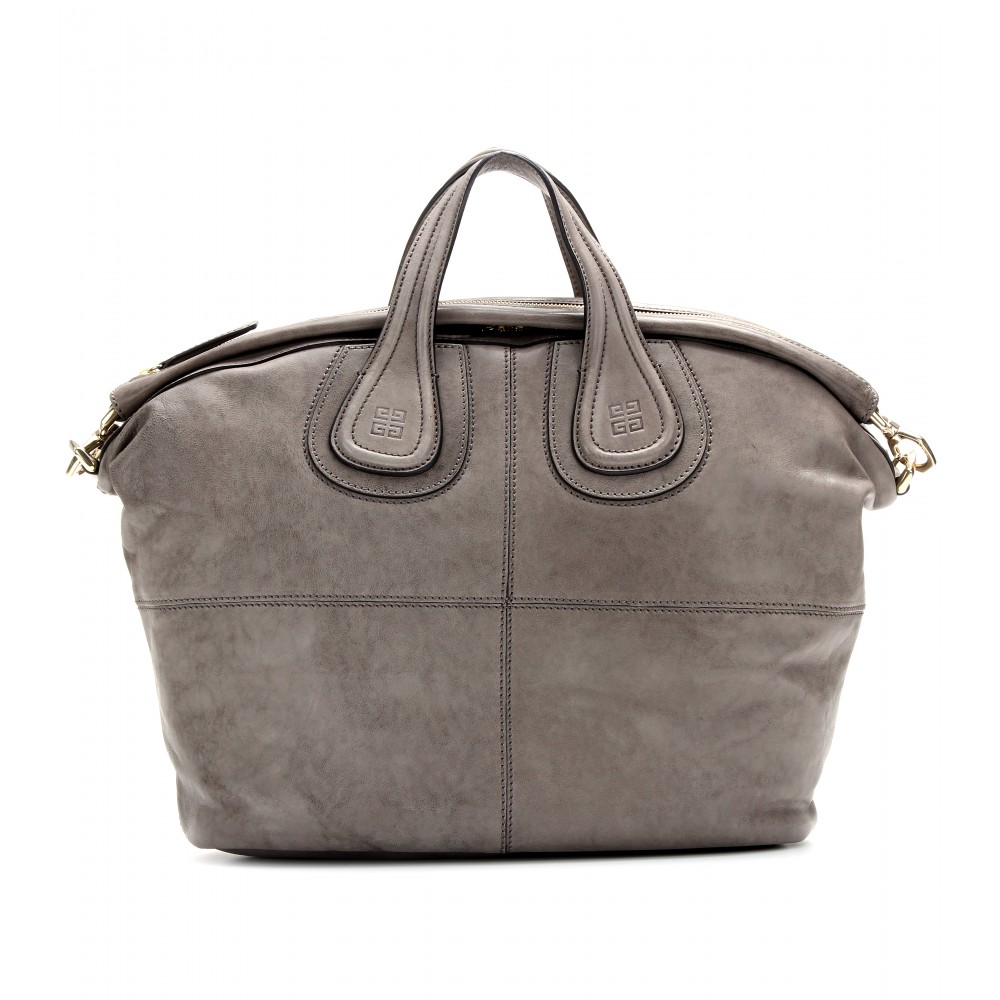 Givenchy Nightingale Leather Tote in Gray (pale grey made in italy) | Lyst