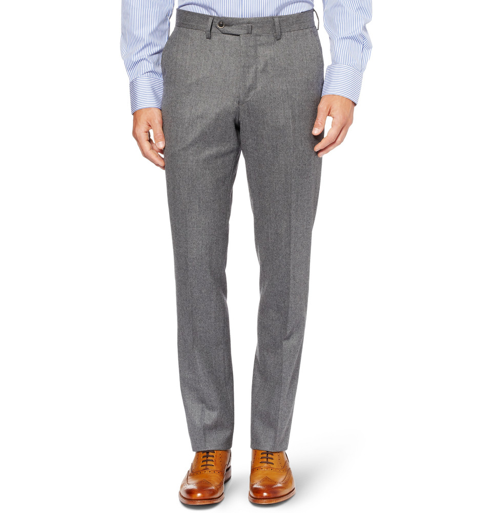 Lyst - Hackett Regularfit Wool-flannel Trousers in Gray for Men